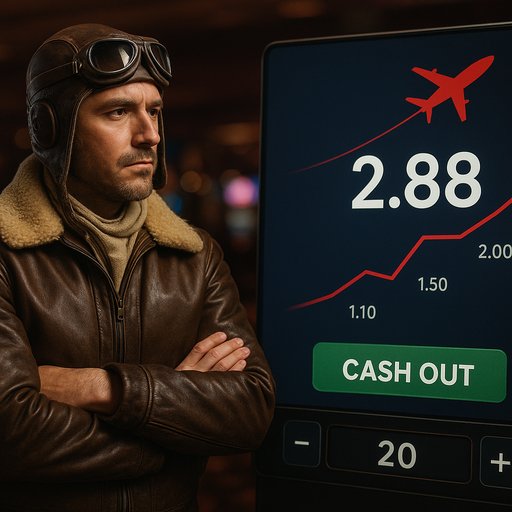 Aviator game interface with a pilot character and rising odds, showing a betting panel and cash-out option.