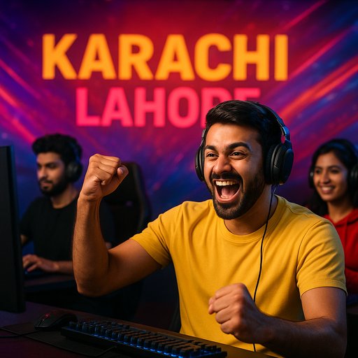 Pakistan gaming scene with D666 promotions banner showing vibrant colors and a sense of excitement for Karachi and Lahore audiences