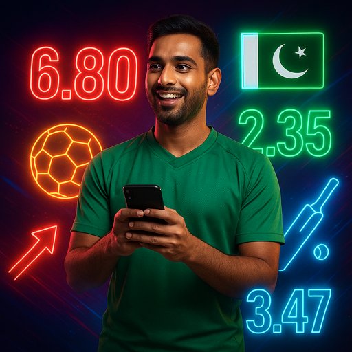 D666 sports betting hero banner with neon odds and dynamic graphics. The design invites players from Pakistan, including Karachi and Lahore, to engage in PKR wagering.